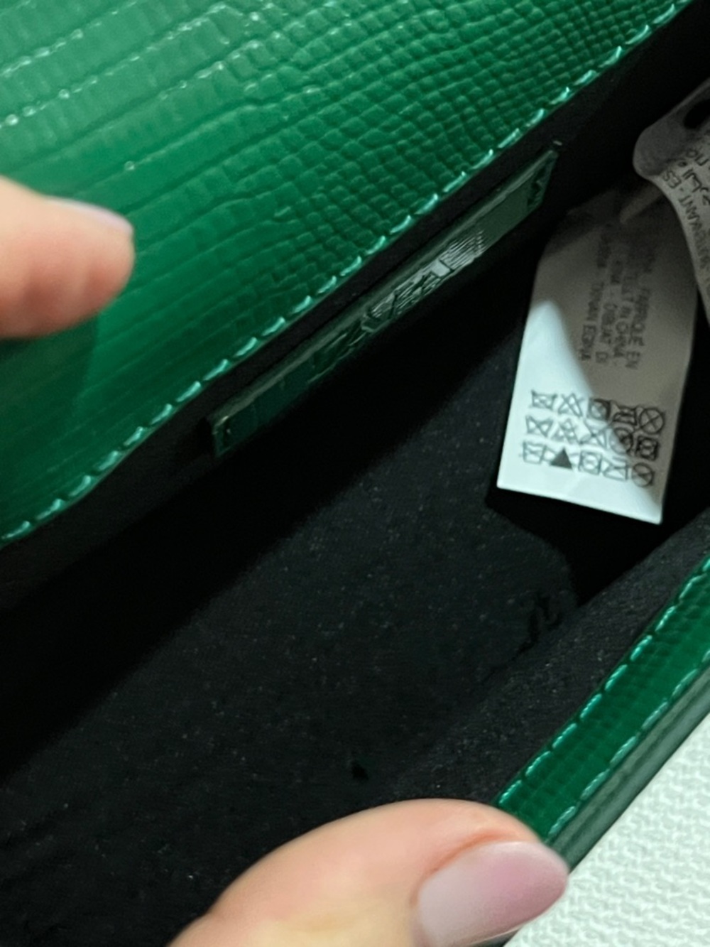 Zara Green Faux-Lizard Satchel with Top Handle - Picture 5 of 6